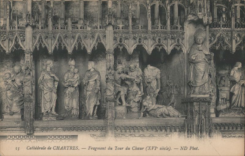 Chartres Cathedral Choir Screen Fragment, 16th Century France