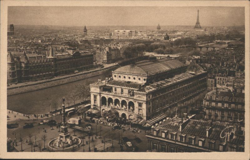Place du Châtelet, Théâtre, Palais de Justice, Eiffel Tower, Paris France