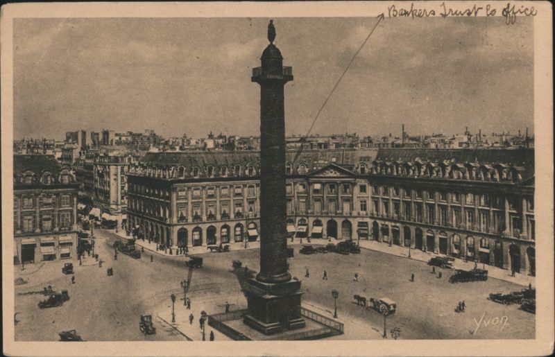 Place and Vendome Column, Paris France Yvon