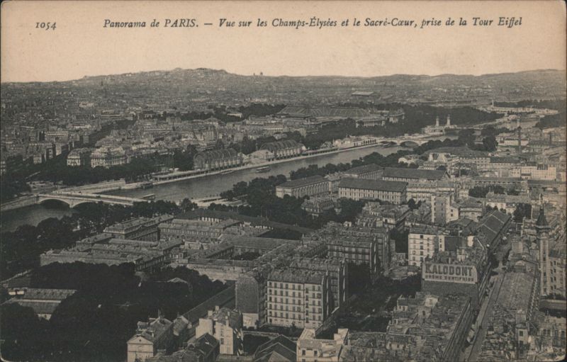 Paris Panorama - Champs-Élysées & Sacré-Cœur from Eiffel Tower France