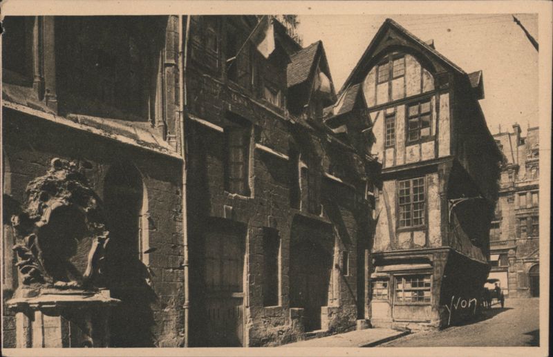 Vieilles Maisons dans la Rue Saint-Romain, Rouen France