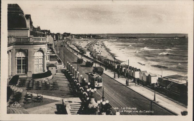 Le Havre Beach, Casino View with Trams France