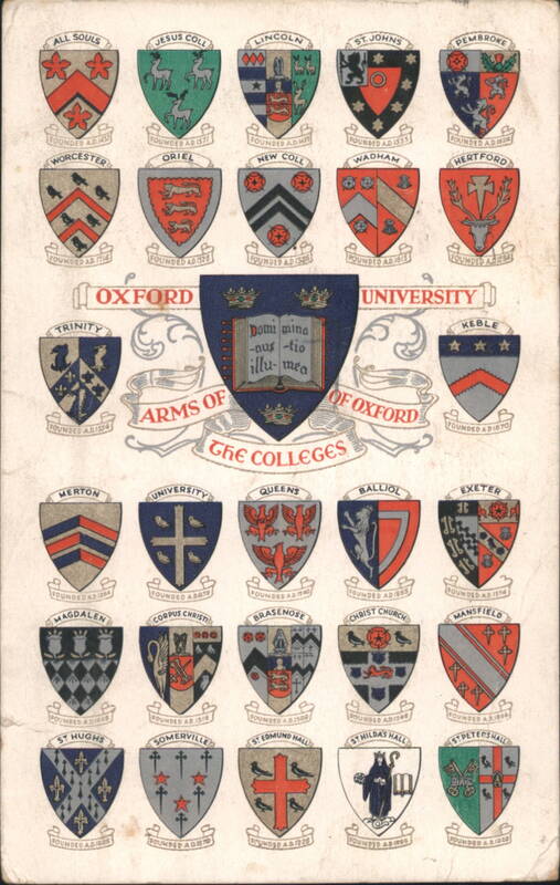 Oxford University Arms of the Colleges United Kingdom