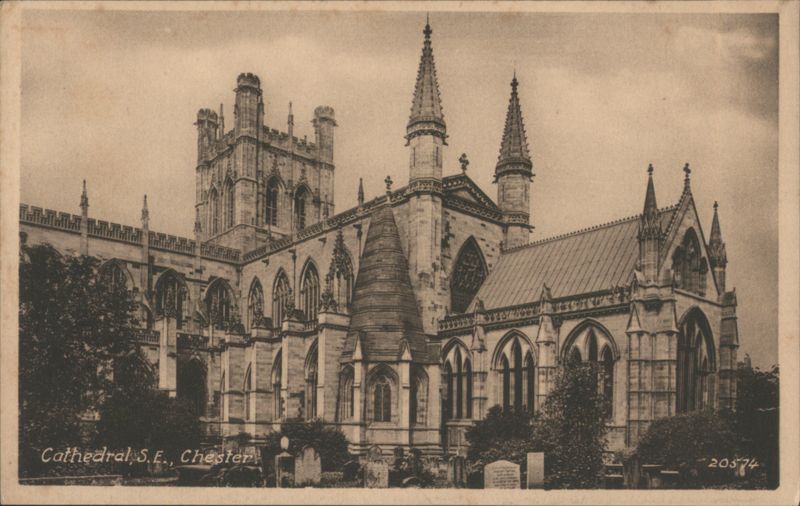 Chester Cathedral, Southeast View United Kingdom Cheshire