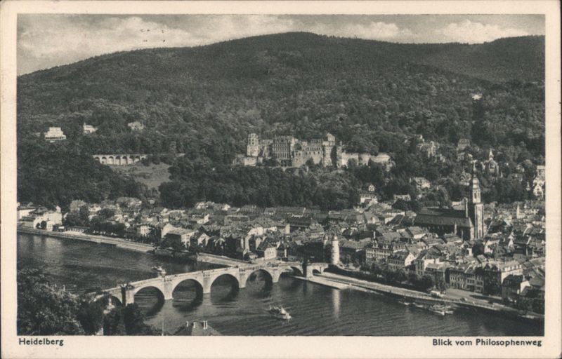 Heidelberg Castle, Old Town, Neckar River View Germany