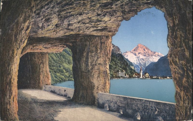 Axenstrasse Road Tunnel, Flüelen, Lake Lucerne Switzerland