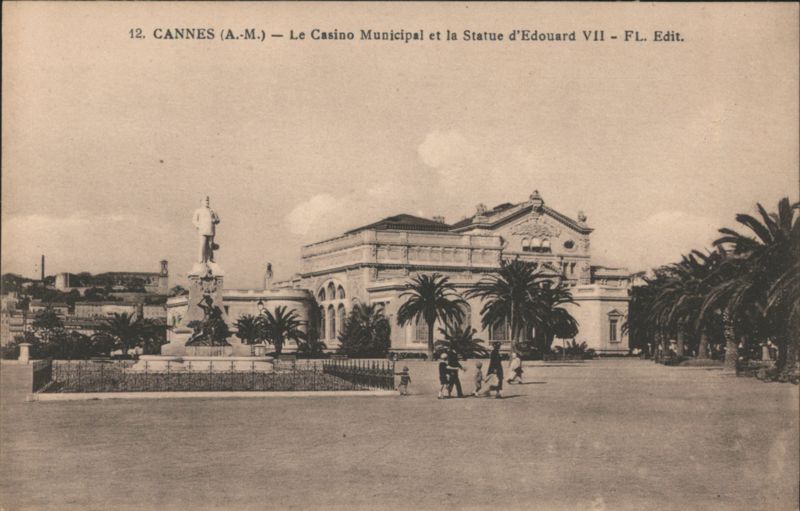 Cannes Casino Municipal & Statue of Edouard VII France