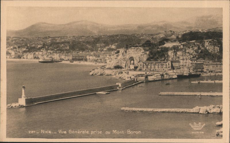 Nice General View from Mont Boron, Lighthouse Harbor France