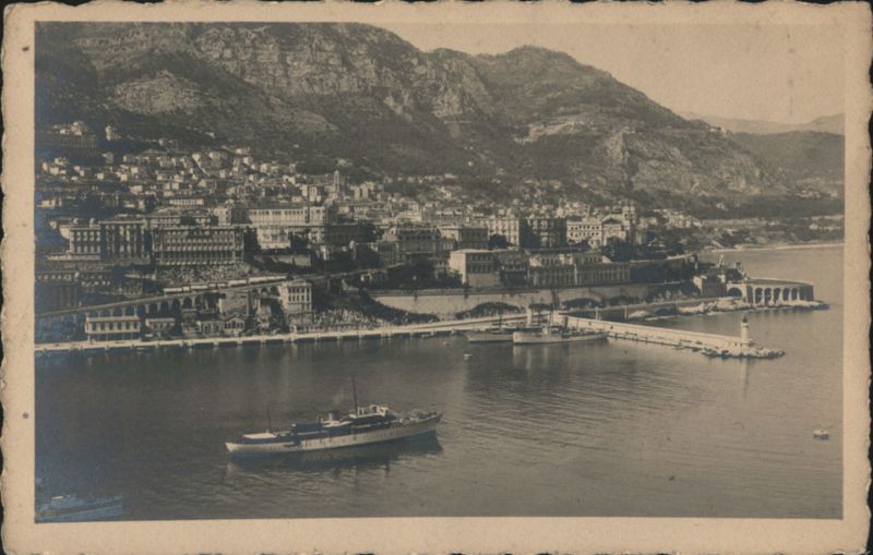 Monte Carlo Harbor & City View with Mountains Monte-Carlo Monaco