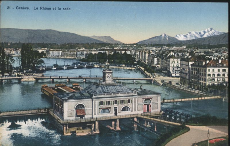 Genève. Le Rhône et la rade Switzerland