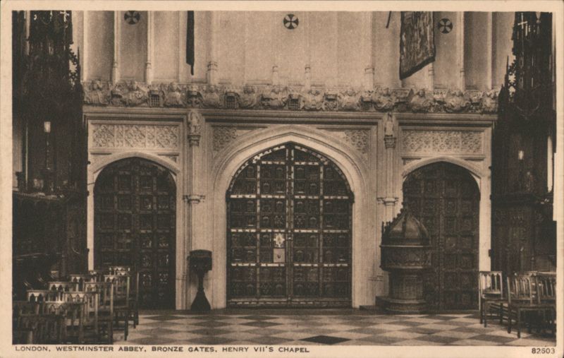 Westminster Abbey, Bronze Gates, Henry VII's Chapel London United Kingdom