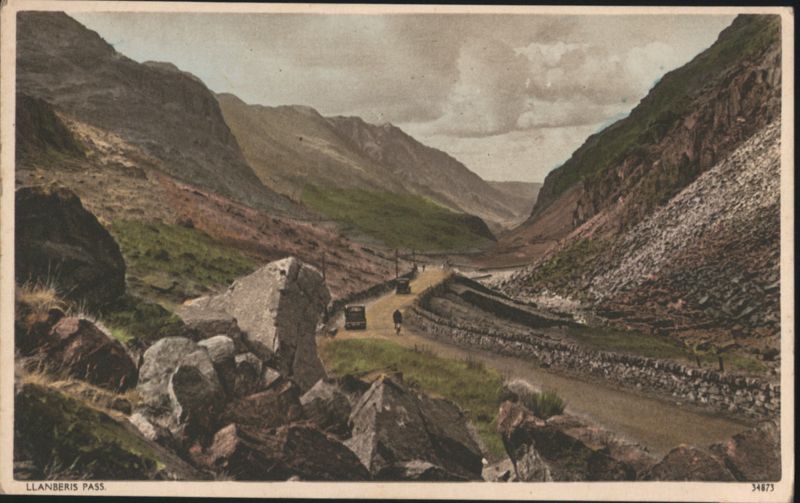 Llanberis Pass, Mountain Road with Cars United Kingdom