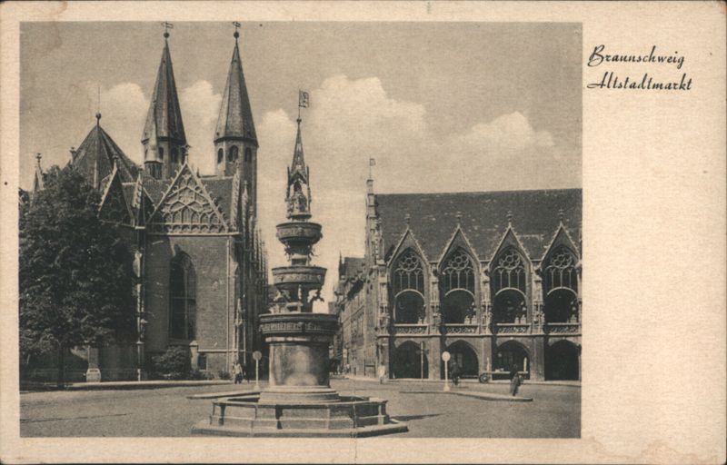 Braunschweig Altstadtmarkt with St. Martini and Altstadtrathaus Germany