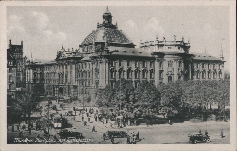 Munich Karlsplatz with Palace of Justice Germany