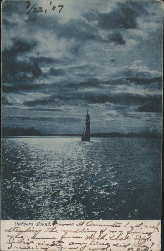 Outward Bound: Sailboat on Water, Cloudy Sky Sailboats