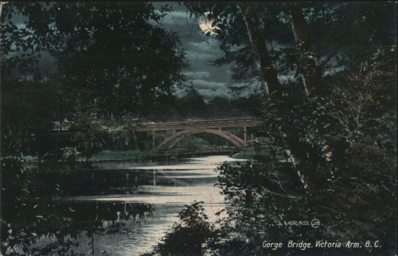 Gorge Bridge, Victoria Arm, B.C. at Night BC Canada