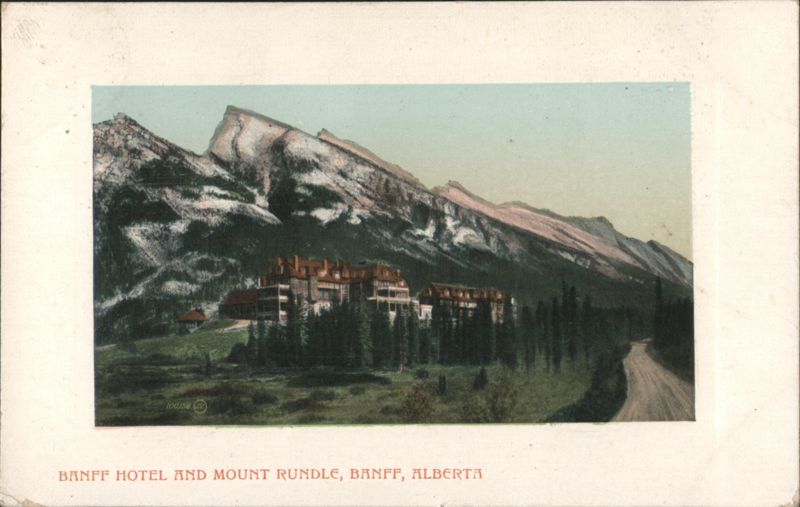 Banff Hotel and Mount Rundle, Banff AB Canada Alberta