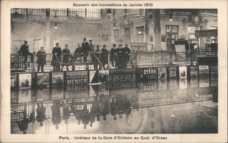 Paris Gare d'Orléans Interior, 1910 Flood Souvenir France