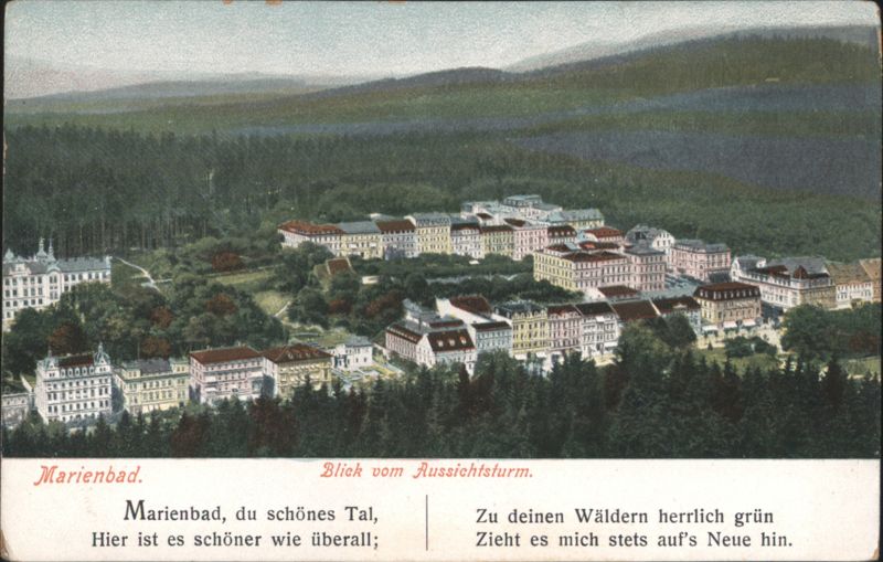Marienbad, Blick vom Aussichtsturm Czechoslovakia