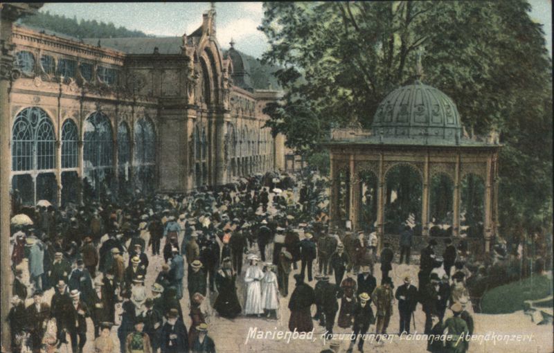 Marienbad, Kreuzbrunnen Colonnade, Abendkonzert Czechoslovakia