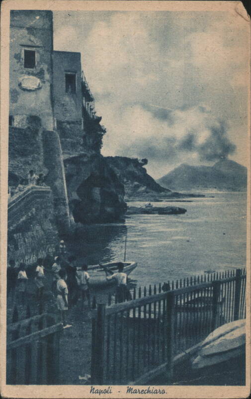 Marechiaro Coastal Scene with Buildings and Boats Napoli Italy