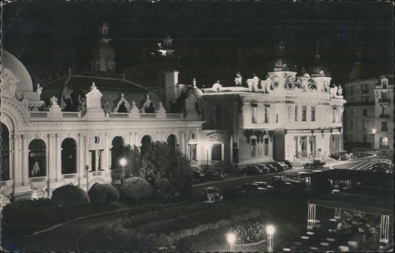 Monte-Carlo Casino Illuminations at Night Monaco