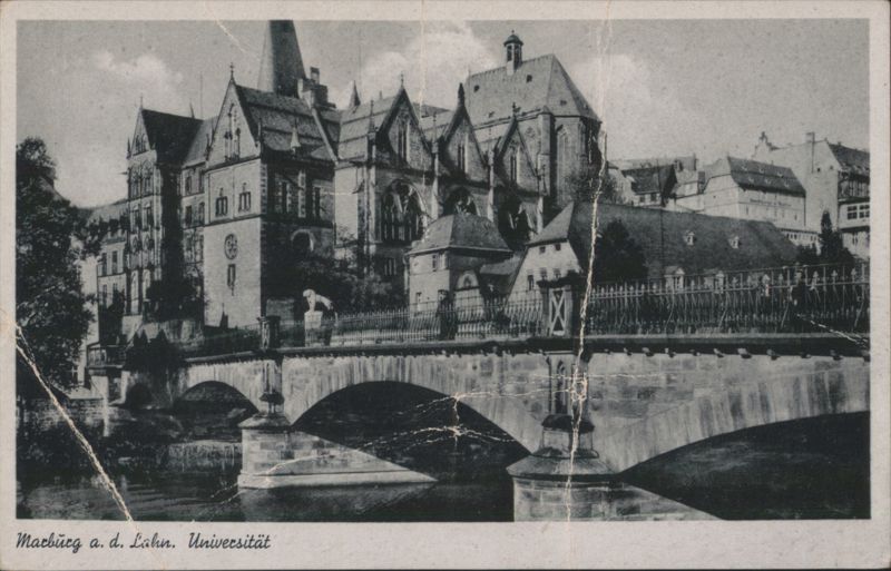Marburg University and Lahn River Bridge Germany