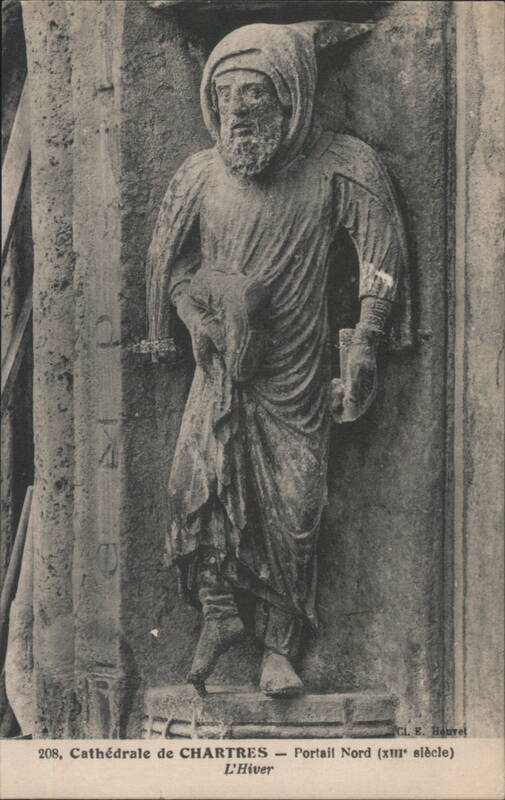 Chartres Cathedral North Portal, L'Hiver (Winter) Carving France