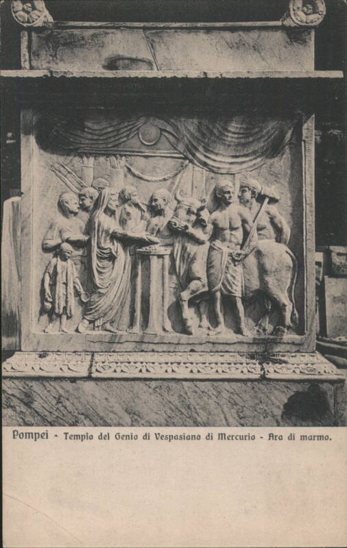 Pompeii Temple of Vespasian & Mercury Marble Altar Relief Italy