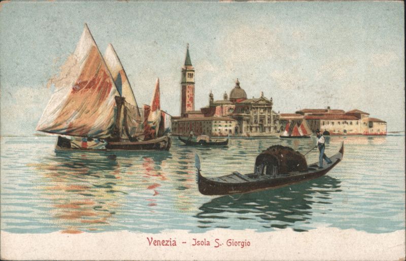 Venezia - Isola S. Giorgio with Sailboats and Gondola Italy
