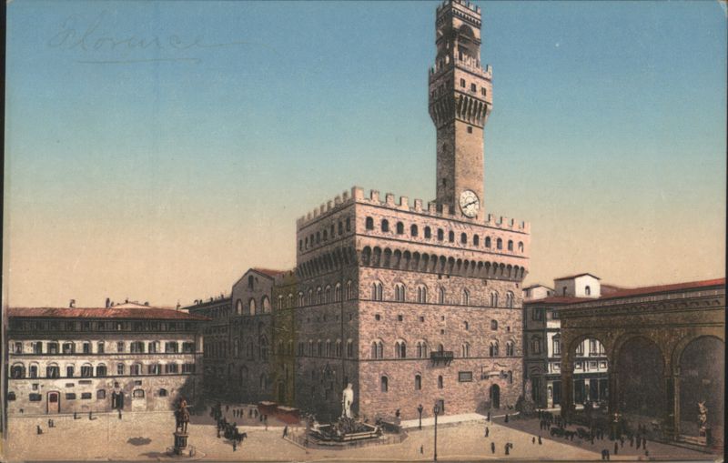 Piazza della Signoria, Palazzo Vecchio, Loggia dei Lanzi Florence Italy