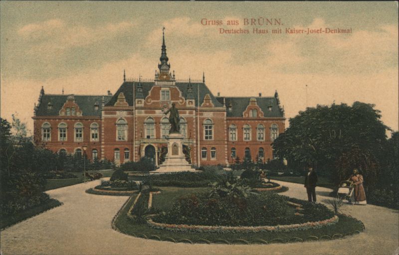 Deutsches Haus & Kaiser-Josef-Denkmal, Brno Czechoslovakia