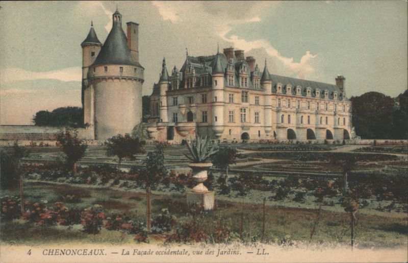 Château de Chenonceau, Western Facade, Garden View Chenonceaux France