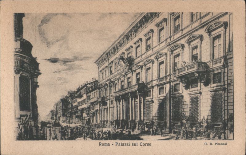 Palazzi sul Corso, Rome Italy G. B. Piranesi
