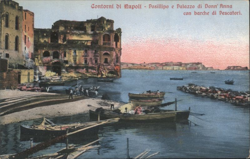 Posillipo, Palazzo di Donn'Anna, Fishing Boats Naples Italy