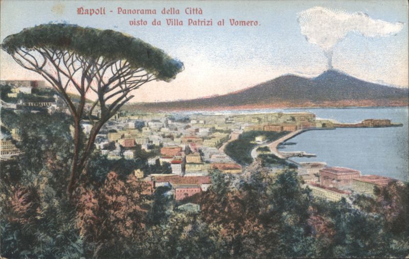 Napoli Panorama from Villa Patrizi al Vomero with Vesuvius Naples Italy
