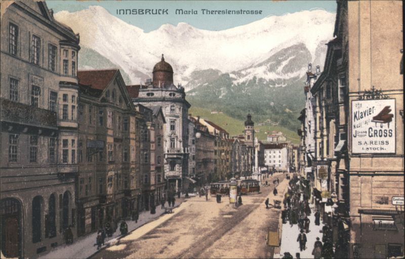 Innsbruck Maria Theresienstrasse with Mountains Austria