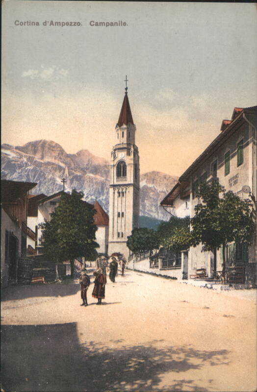 Cortina d'Ampezzo, Campanile, Street Scene Italy