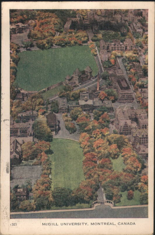 McGill University Campus Aerial View, Autumn Montreal QC Canada
