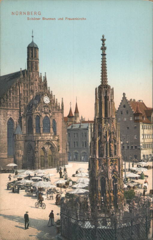 Nuremberg Schöner Brunnen and Frauenkirche Nürnberg Germany