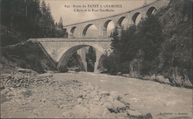 Route du Fayet à Chamonix, L'Arve et Pont Ste-Marie France