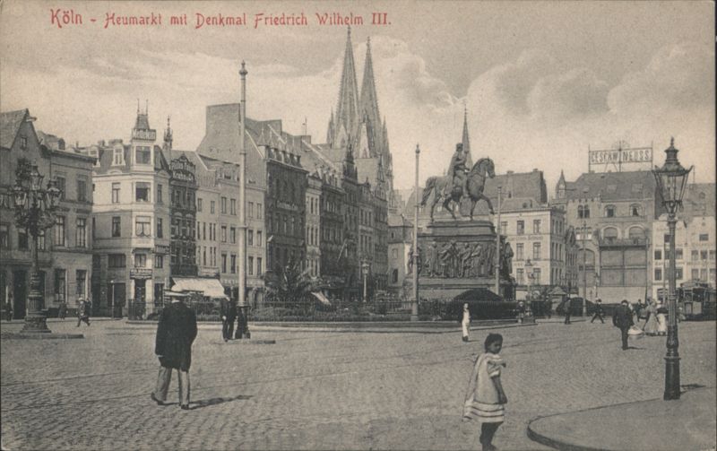 Köln Heumarkt with Monument Friedrich Wilhelm III Germany