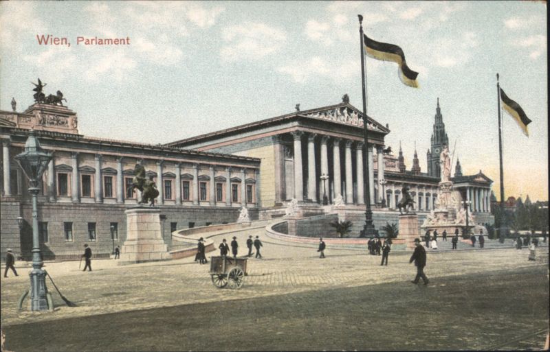 Wien Parlament Building, Flags Vienna Austria