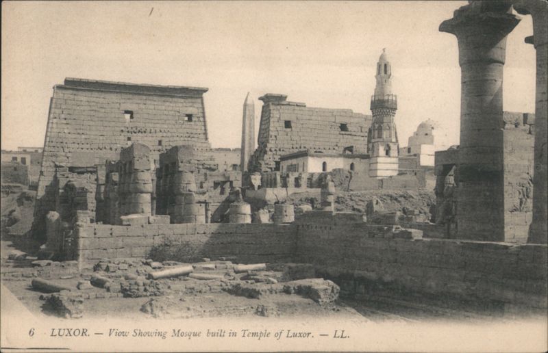 Mosque built in Temple of Luxor Egypt Africa