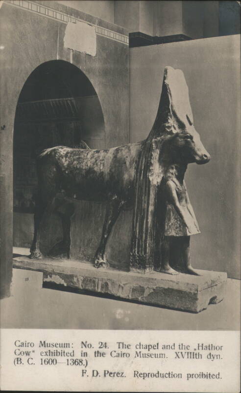 Hathor Cow & Chapel Exhibit, Cairo Museum, XVIIIth Dyn. Egypt