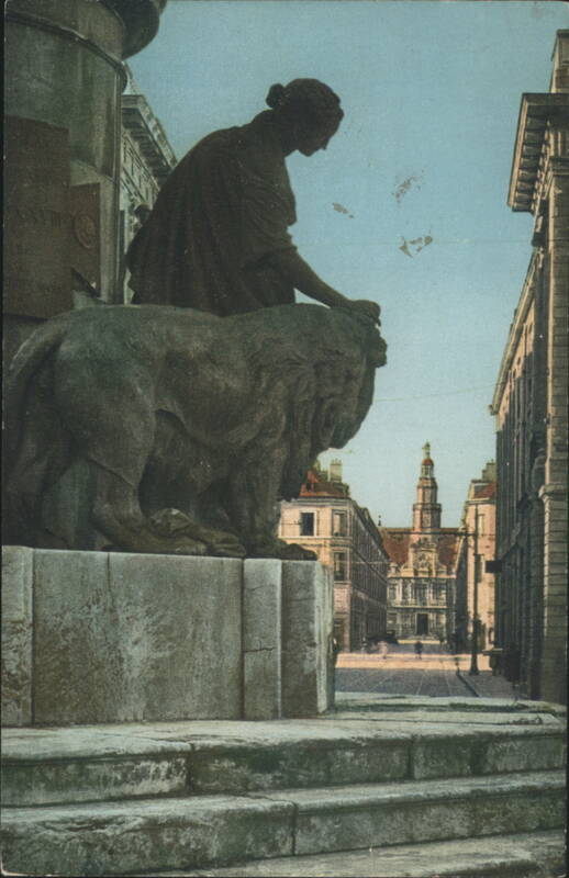 Reims - Decorative Figure of Louis XV Statue & Rue Colbert France