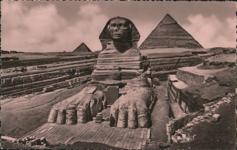 Great Sphinx of Giza with Pyramids Egypt Africa