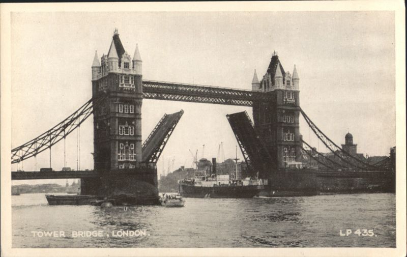 Tower Bridge, London with Bascules Raised for Ship United Kingdom
