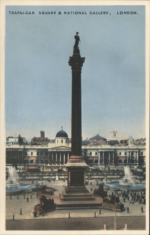Trafalgar Square, Nelson's Column & National Gallery London United Kingdom