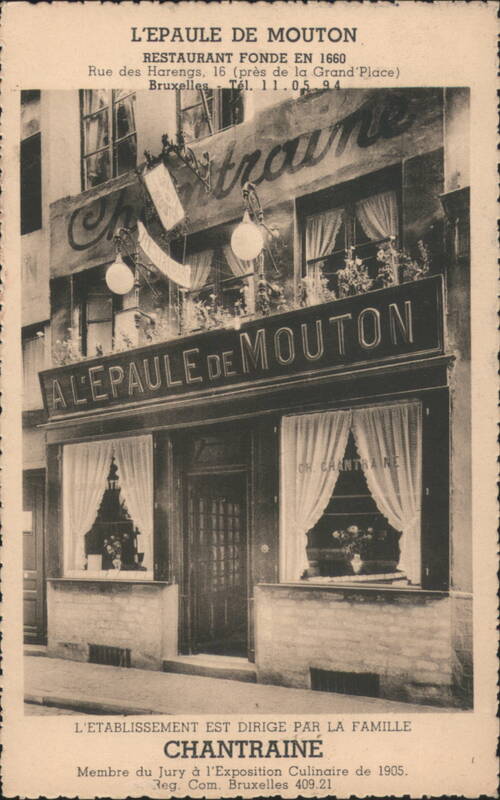 L'Epaule de Mouton Restaurant, Bruxelles Belgium